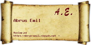 Abrus Emil névjegykártya